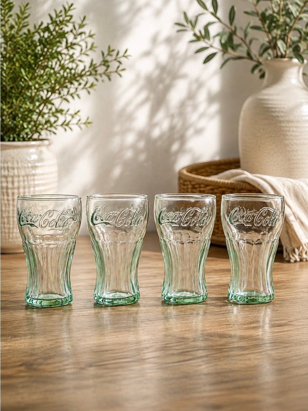 Coca Cola Embossed Shot Glasses Set of 4